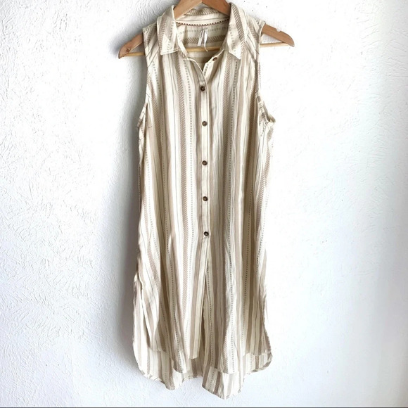 Anthropologie Delphine Textured Sleeveless Tunic Sz Medium - Picture 2 of 7